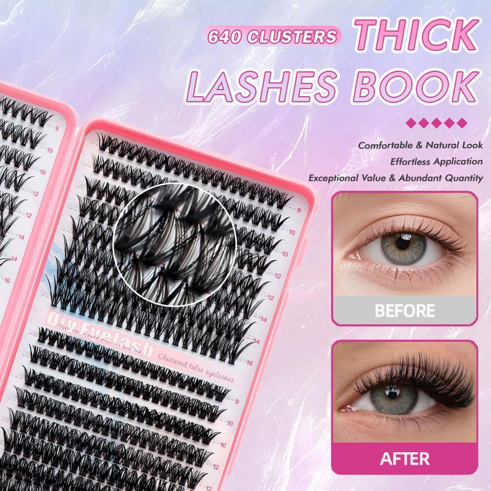 30d+40d+50d+60d False Eyelash Extension Set Single Clusters Hair Cluster 640 G0y6