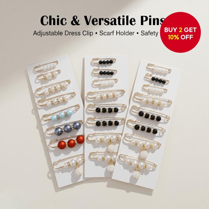 Korean Fashion Anti Glare Brooches Set Securing Dresses Adjustable Waist Clips Safety Pin Hijab For New Year Dinner Back To School 4/6/12pcs