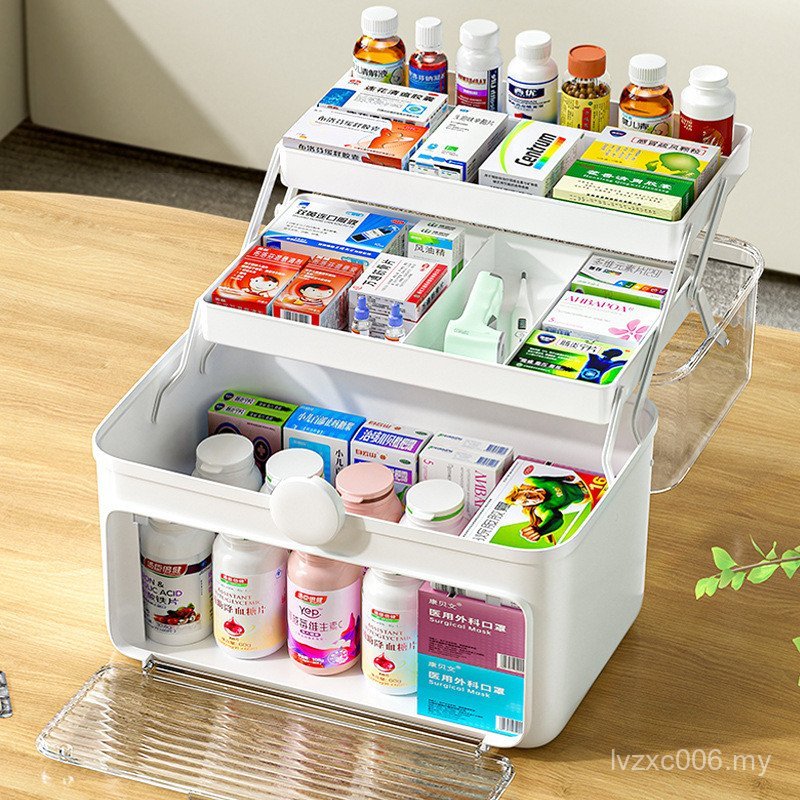 Portable First Aid Multi-Layer Outdoor Box Outdoor Medicine Box Storage Box Large Capacity Multifunctional Household Family Pack BMTH