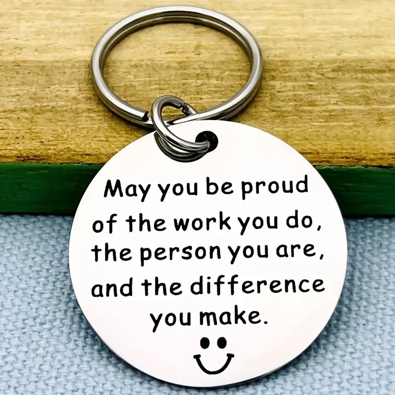 1 Piece Inspirational Keychain for Colleague Leaving - Employee Appreciation Team Thank You Gift - Inspirational Gift for Coworkers