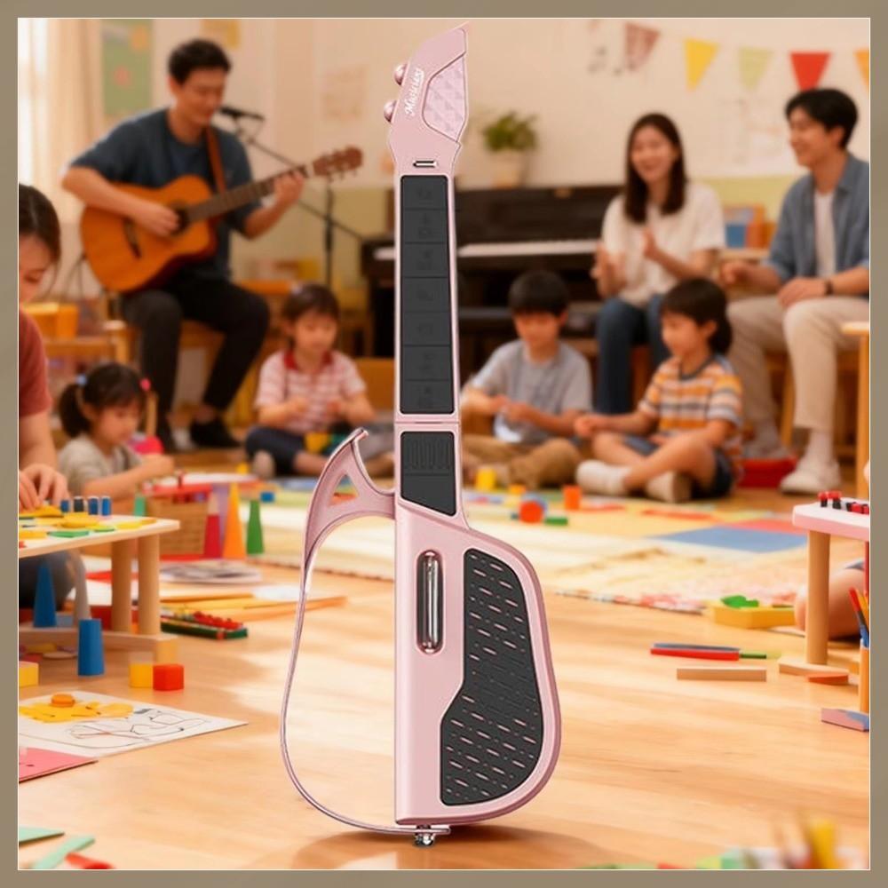 MXFASHION Kids Electric Musical Guitar, Three Rhythm Modes Automatic Transmission Smart Stringless Guitar, 7 Key Playing Two Levels Volume Music Enlightenment Instrument