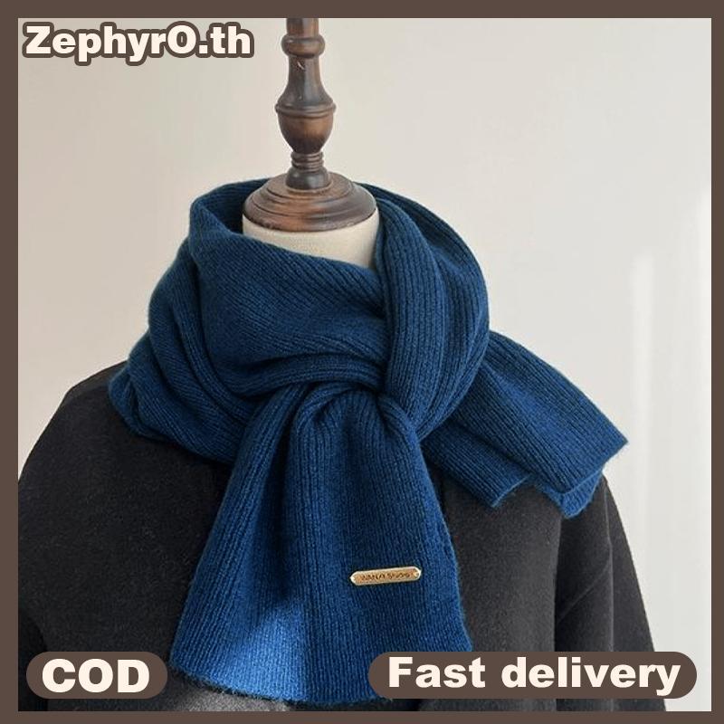 null Autumn And Winter New Solid Color Knitted Scarf For Women High-end Thi Warm Versatile Simple Scarf null
