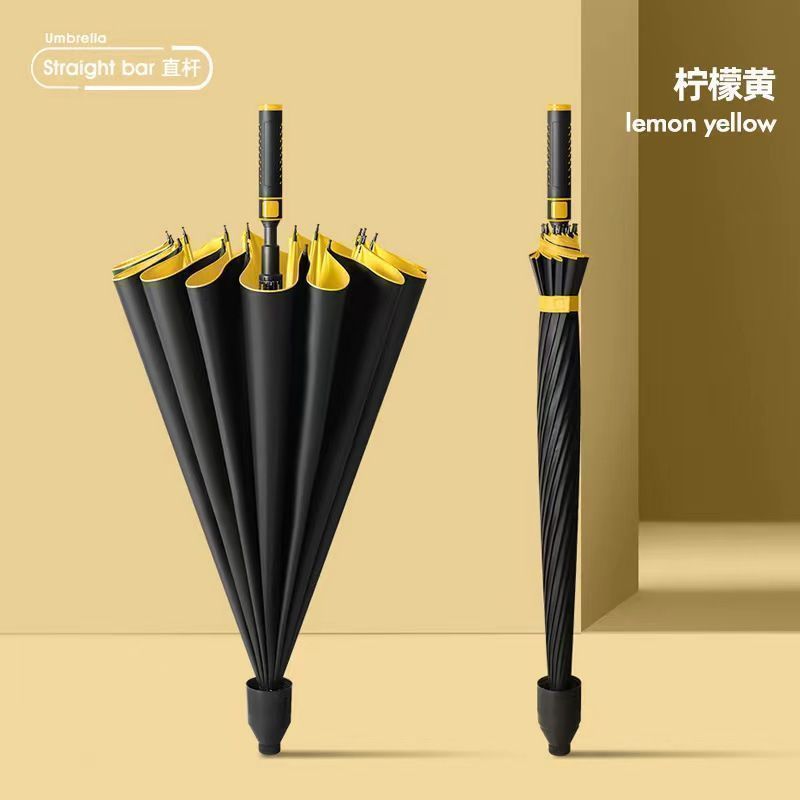 Super solid waterproof fully automatic umbrella for men and women's sunscreen black rubber automatic golf umbrella windproof umbrella craft