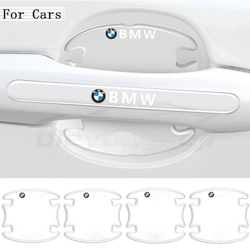 [Ready Stock] BMW Logo 4/8Pcs Transparent Car Door Bowl Sticker Anti Scratch Sticker Car Door Handle Protection  for BMW F10 F46 G20 G30 F20 F48 X1 X2 X3 X4 1 2 3 5 7 Series M2 M3 M4 M5 M6 216 218I 318I 320I 520I