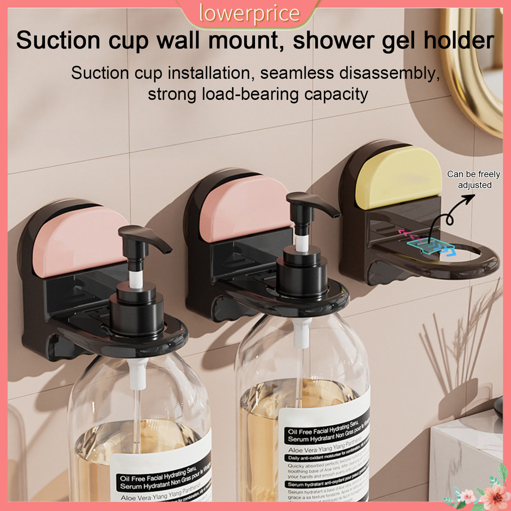 {lowerprice}  Suction Cup Bathroom Organizer Shower Gel Dispenser Holder Suction Cup Bathroom Wall Hook Organizer – Adjustable Soap Dispenser Shampoo Bottle Holder for Easy