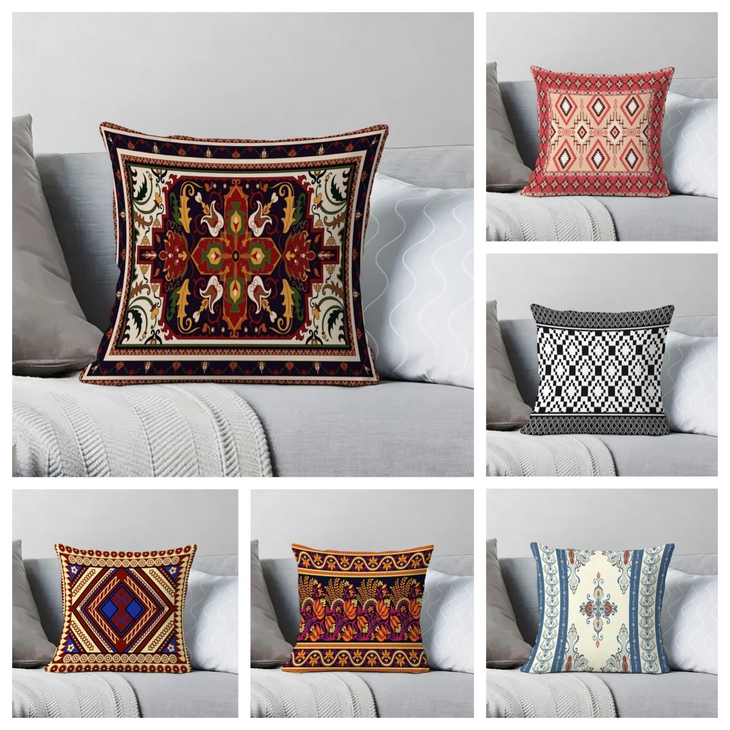 【Bohemia】Pillow Cover - Soft Square Cushion Case Home Decoration for Couch Bed Sofa(No pillow core)