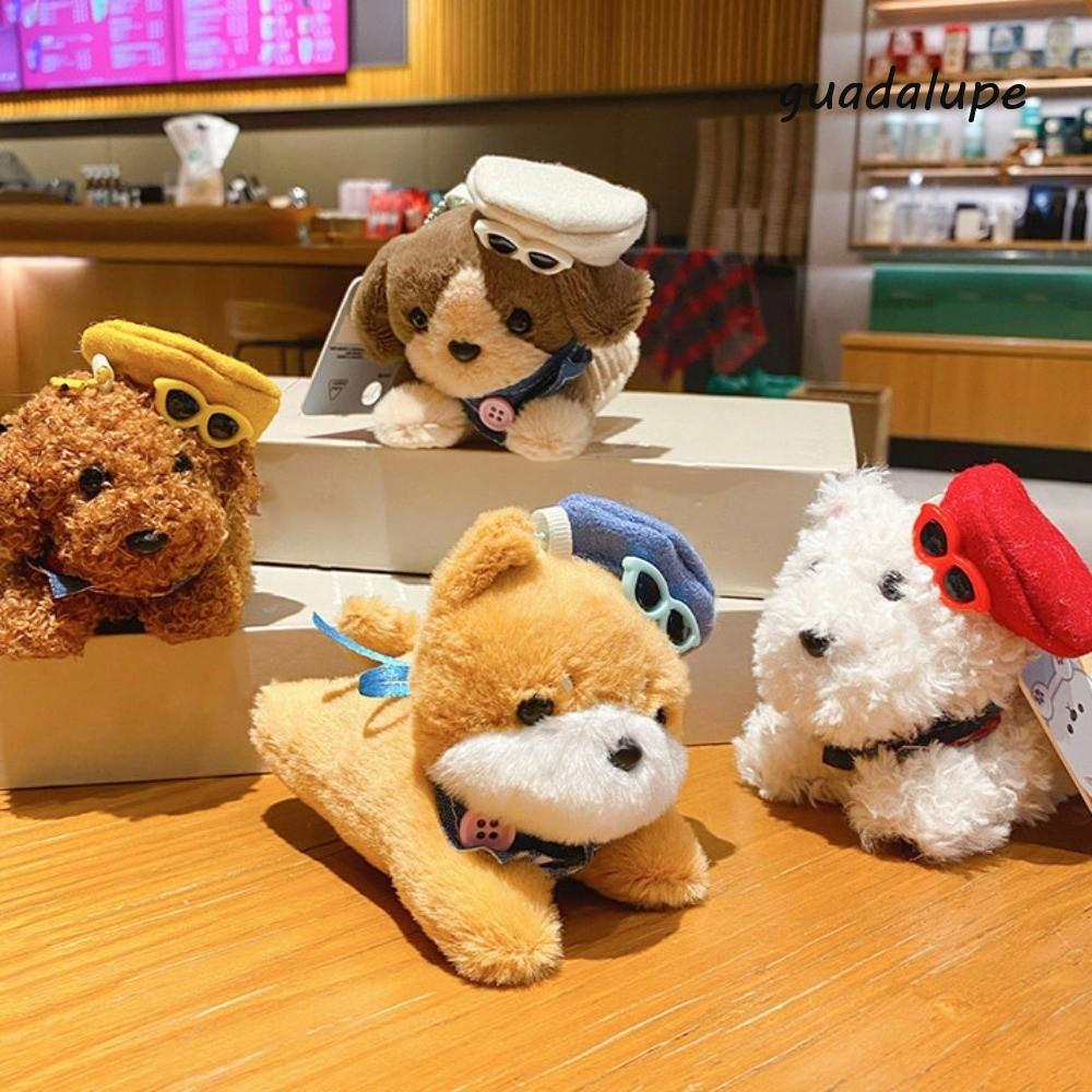 GUADALUPE Dog Plush Toy Keychain, Cartoon Stuffed Dog Doll Pendant, Bag Pendant Animals Soft Comfort Dog Plush Pendant Kids Gifts