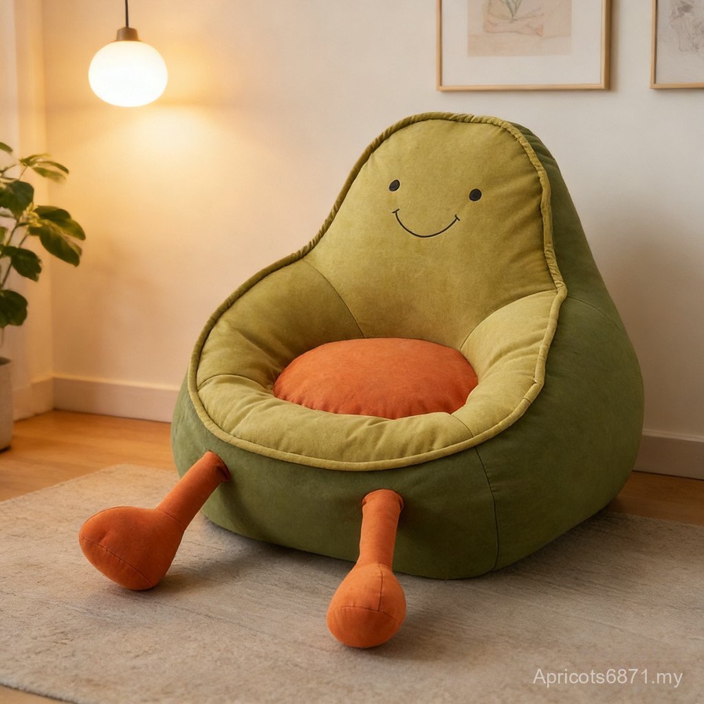 Cartoon Household Balcony Seat Cute Leisure Chair Sofa Single Lazy Child Avocado