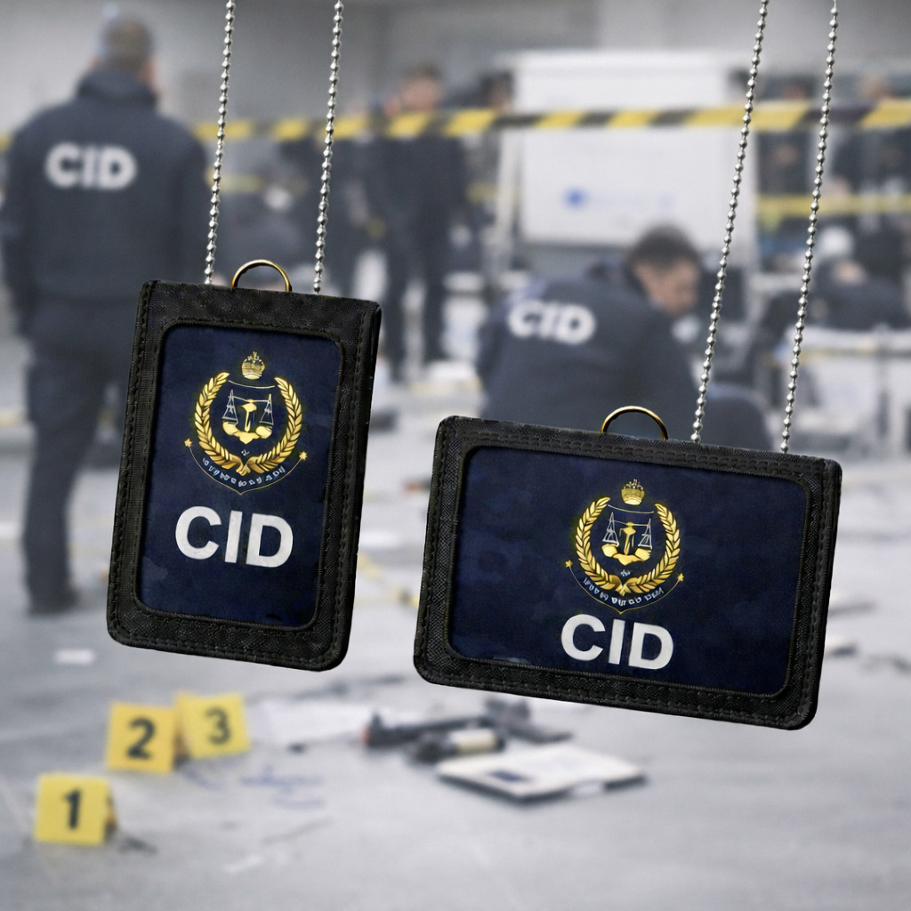 Genuine Leather Badge Holder Kad ID Premium Reporter Security Military Style