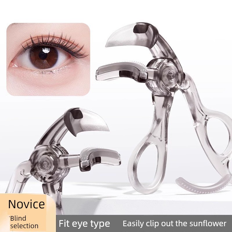 Toothed Comb Eyelash Curler Natural Curling Long-Lasting Styling Wide-Angle Borderless Sunflower Eyelash Curler Beginner
