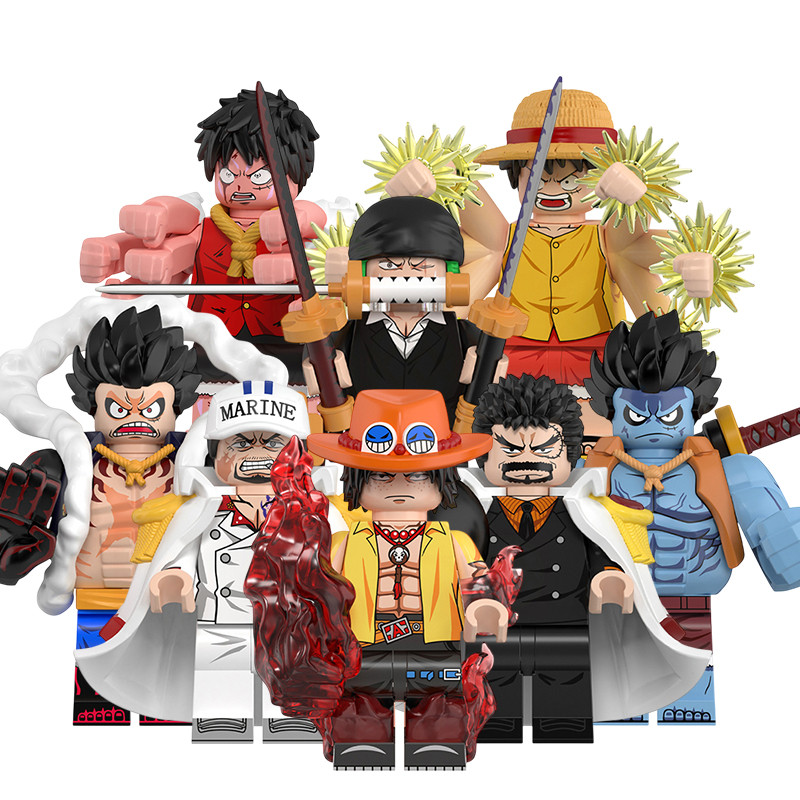 Suitable for Lego Building Blocks Minifigures One Piece Straw Hat Luffy Ace Akainu Zorokap Assembled Toy WM6194