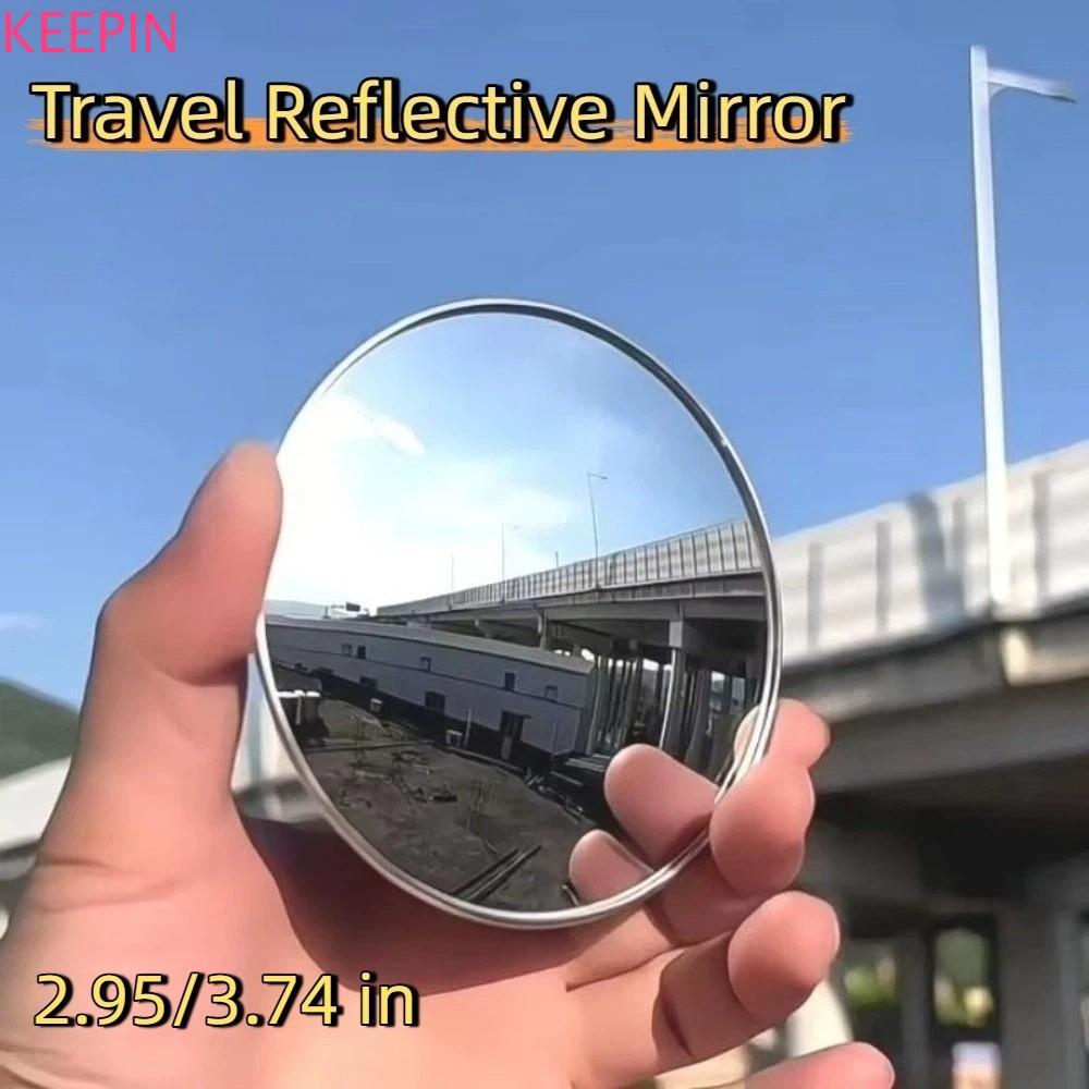 KEEPIN Convex Mirror, Wide-angle Lens Round Travel Reflective Mirror, Unique Zoom-In Feature Portable Mini Group Photo Mirror Group Photos