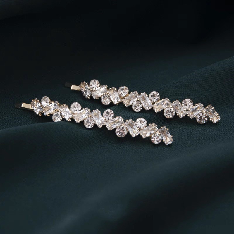 Korean Version Super Flashing Zircon Flat Clip Side Bangs Clip ins Cross Hair Clip Fashion White Dan Hair Accessories Headdress FZND