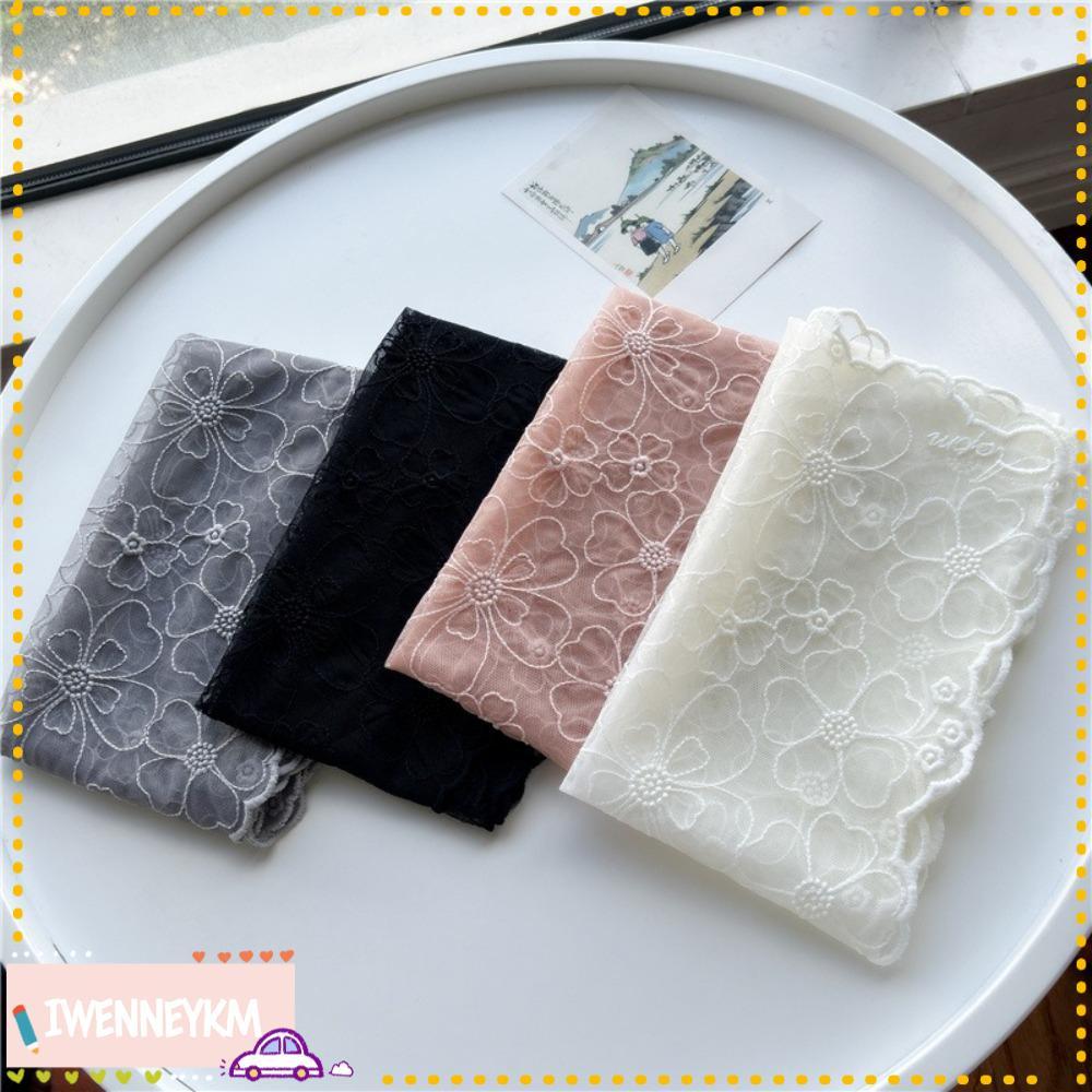 IWENNEYKM Women's Lace Scarf - Korean Style Embroidery, Summer Sun Protection, Versatile Fashion Accessory