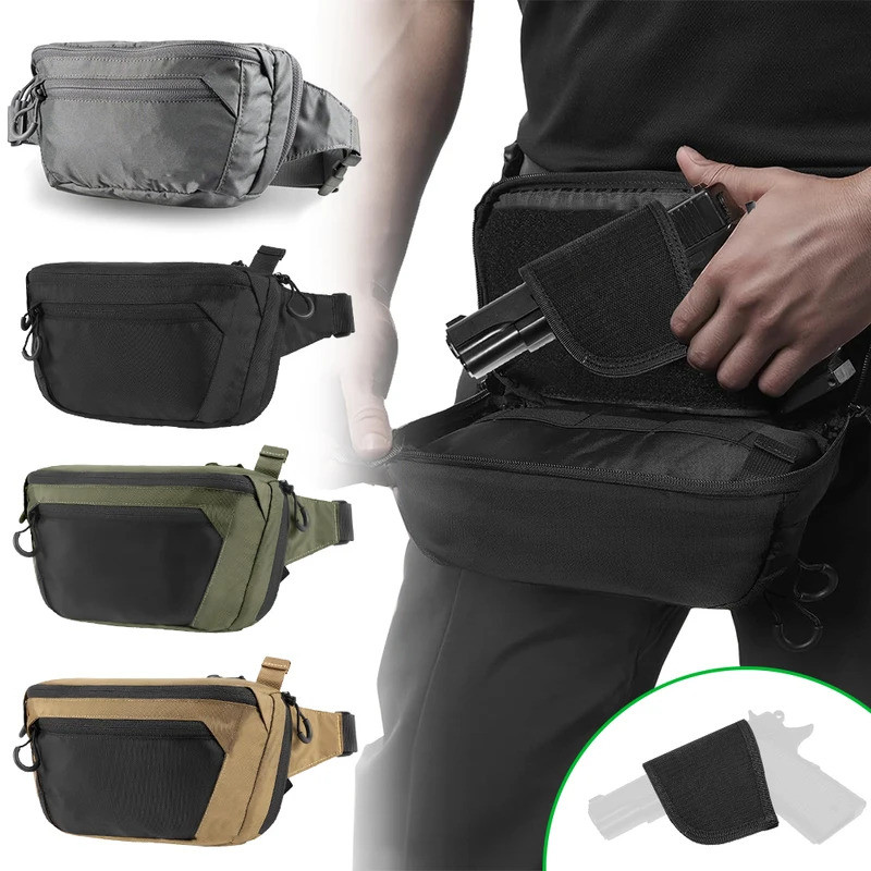 Tactical Waist Bag Concealed Carry Gun Bag Quick Access Handgun Bag Adjustable Waist Belt Fanny Pack with Gun Holster Outdoor