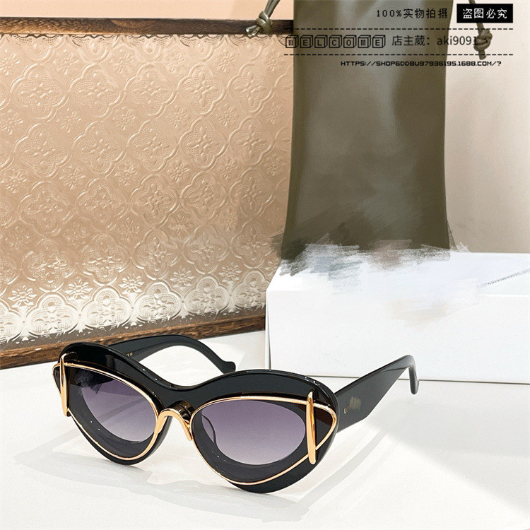 LO * Sunglasses Round Frame Unique Sunglasses Women Fashion Double-Layer Glasses Sunglasses Trendy Men lw40120