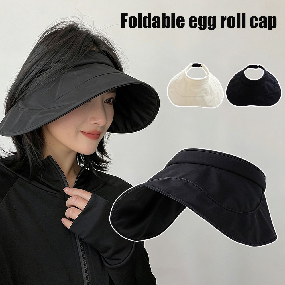Sunscreen Hats Empty Top UV Protection Visor Cap Sun Hat Large-brim Outdoor Summer Women Adjustable