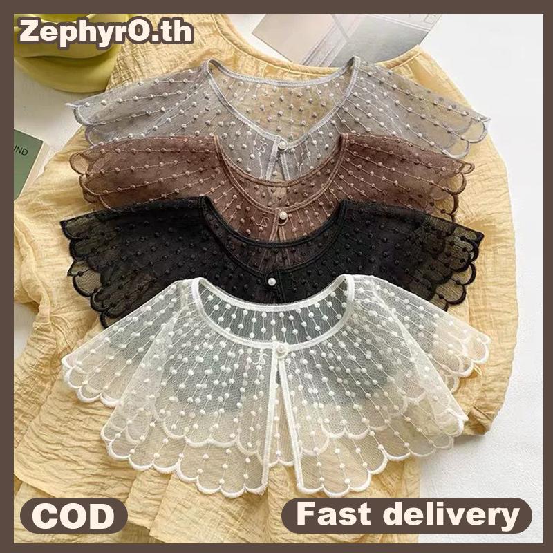 null Korean Style Hollow Out Lace Fake Collar Solid Color Decorative Ne Shoulder Cover Ladies Summer Thin Casual Shawl null