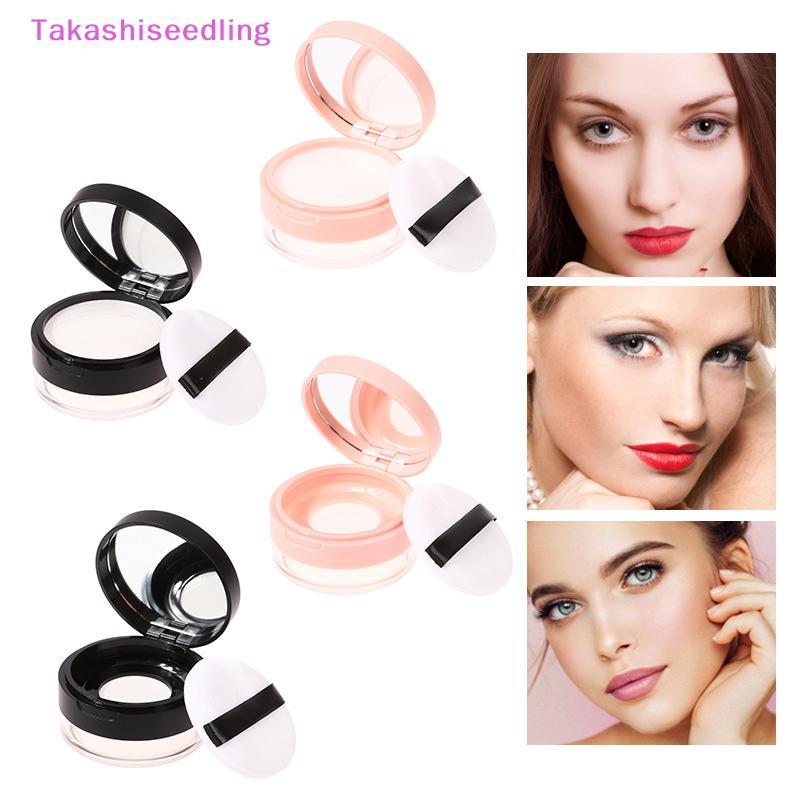 (Takashiseedling) 20g Empty Air Cushion Puff Box With Powder Puff Mirror Big Or Small Elastic Mesh Portable Makeup Case Container For Loose Powder  NEW