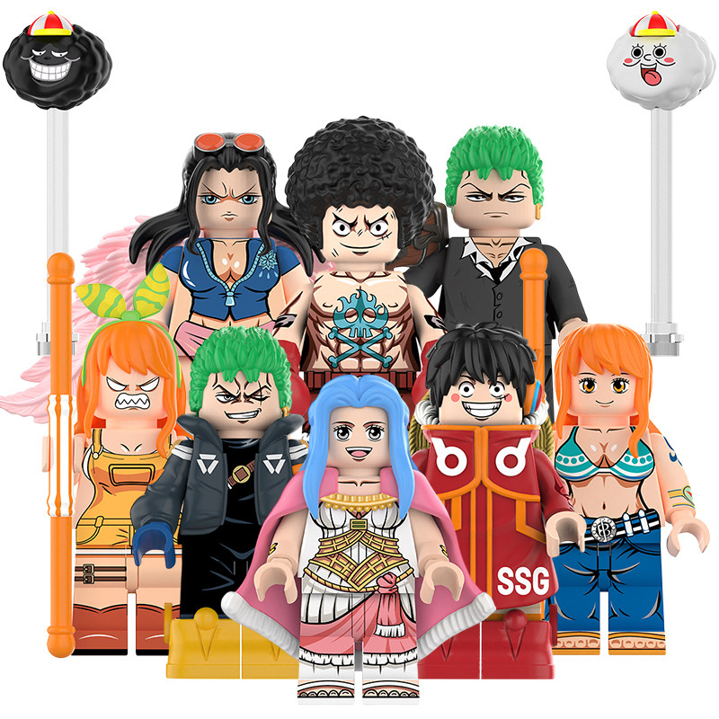 Suitable for Lego Building Blocks Minifigures Anime One Piece Nami Robin Zoro Weiwei Luffy Assembled Toys DY604