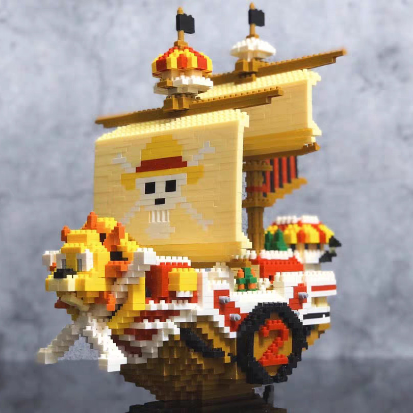 Mini Compatible Lego Ship Series One Piece One Piece Building Block Model Pirate Ship Wanli Sunshine Miniature Stereo Compatible Lego Ship Series One Piece20260124