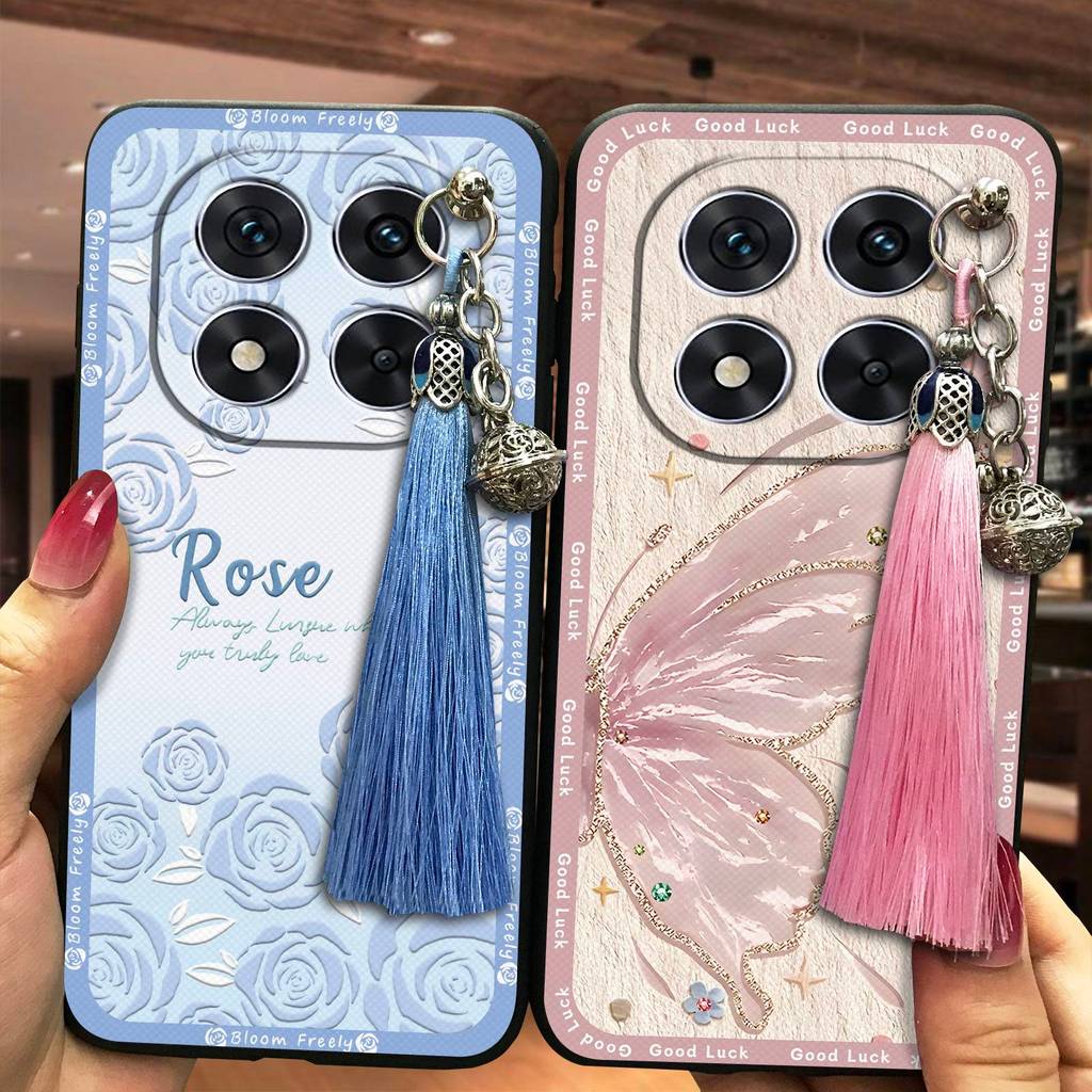 Tassel Bell Phone Case For Redmi Note14 Pro 5G China/Xiaomi Poco X7 5G Protective Phone Pouch Waterproof Fashion Design Dirt-resistant Cartoon Cute Soft case Shockproof Graffiti