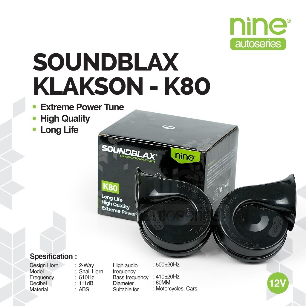 SOUNDBLAX Car Motorcycle Snail Horn Double Waterproof Horn Alphard K80 - NINE AUTOSERIES horn kereta