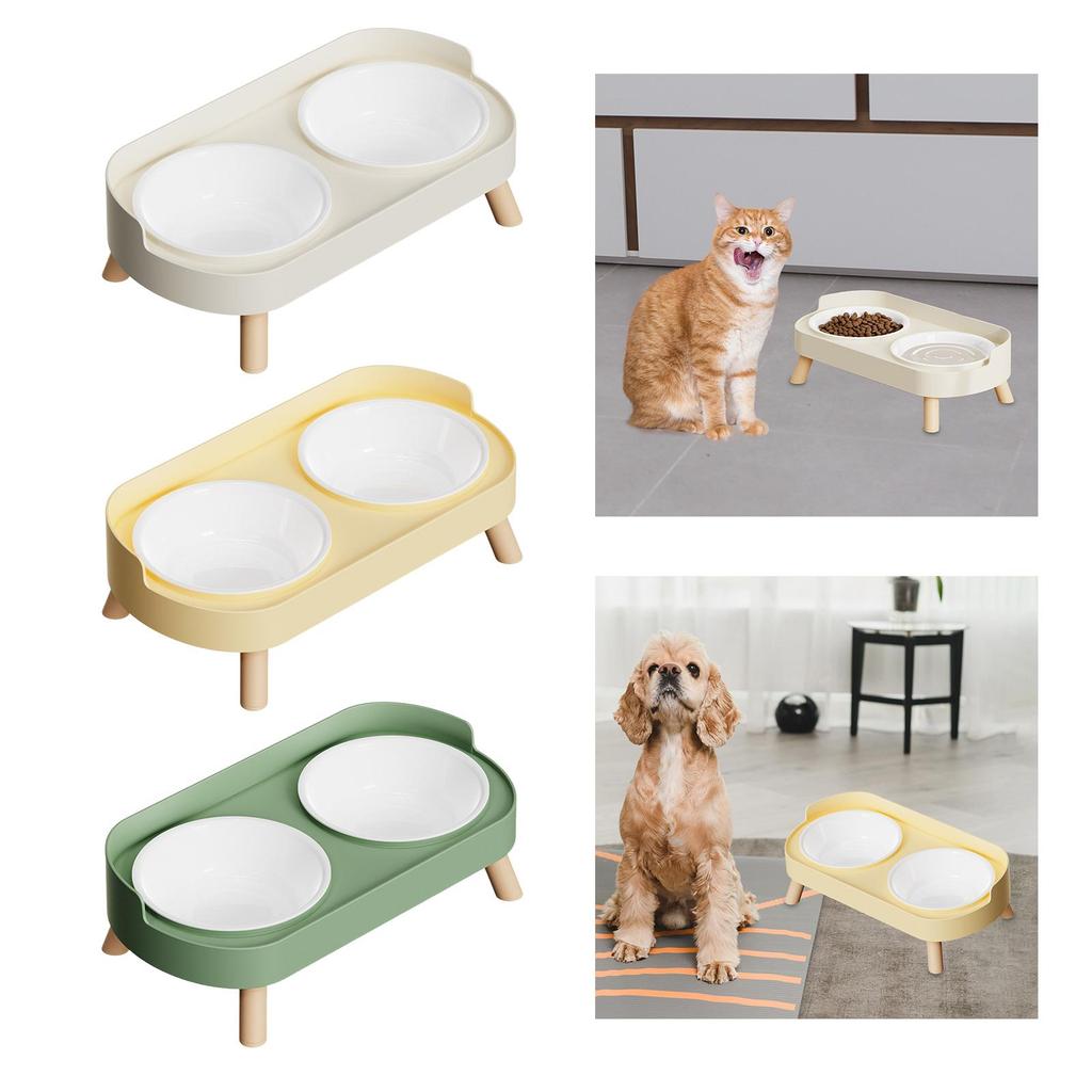[szlztmy2mg] Raised Cat Bowls with Stand Cat Dishes Cat Food and Water Bowl Elevated Dog Bowls Set for Small Dogs Cats Kitten Easy to Clean