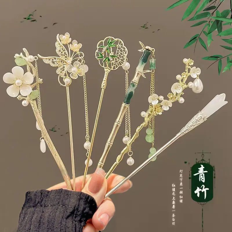 Antique Hairpin Magnolia Female New Chinese Hairpin Simple High-End Hairpin Hanfu Headdress OQZB