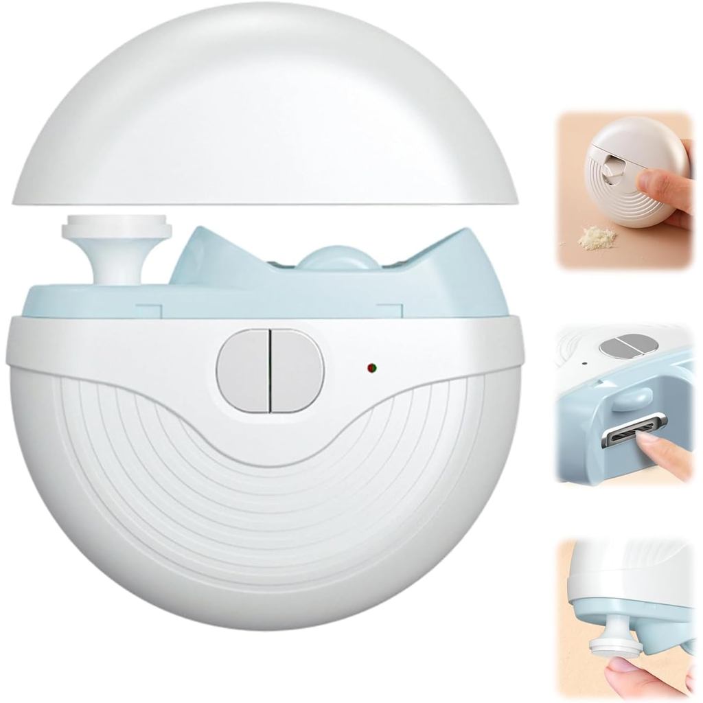 Kuku Automatik 3 Kelajuan Berkuasa Tinggi, Kuku Elektrik Pintar untuk Dewasa dan Warga Emas, Kuku Automatik 2 dalam 1, Kuku Kaki Boleh Dicas Semula dengan Pengilat, Lampu, Nail D