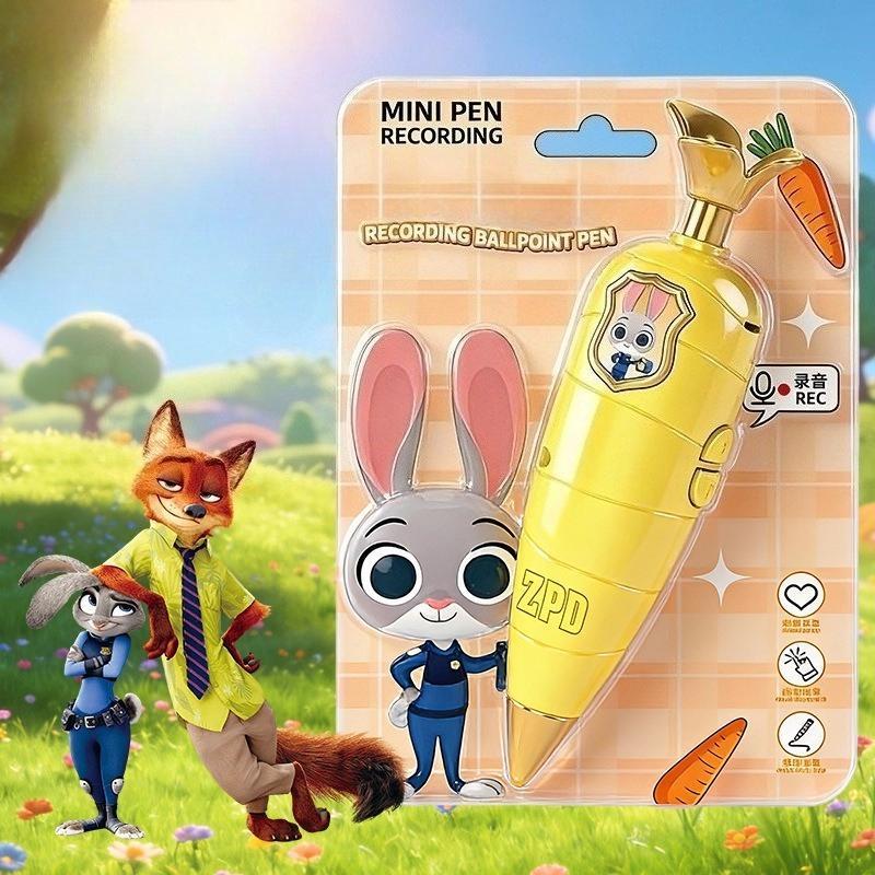 Zootopia 2 Carrot Voice Recorder Pen,Judy Hopps Rabbit Ballpoint with Recording Function,Official Creative Stationery Gift,Collectible Movie Memorabilia for Fans,Viral Merchandise