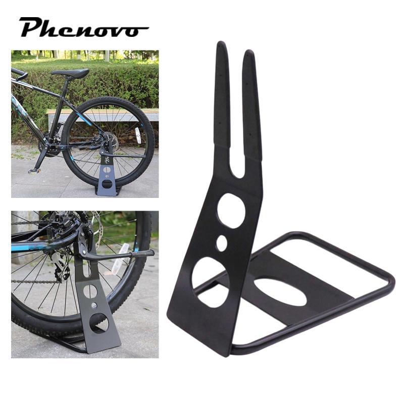 [Phenovo] Steel Bike Floor Parking Stand Rack Holder Folding Sturdy Storage Stand Garage Apartment Mounting, Easy , Rubber Coated