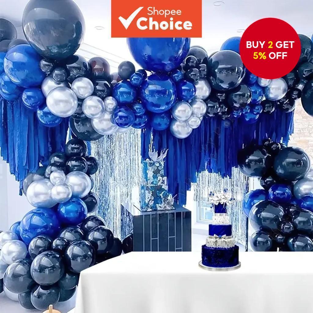 160pcs, Navy Blue Royal Blue Silvery Balloon Garland Set, Dark Blue Balloon Arch Kit, Birthday Decoration Birthday Supplies
