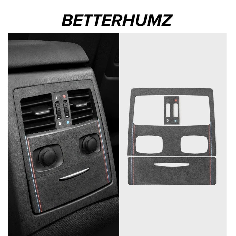 For E90 E92 E93 Series 3 Made of Alcantara Rear Seat Air Vent Outlet Trim Frame Performance Stickers Car Interior Accessories