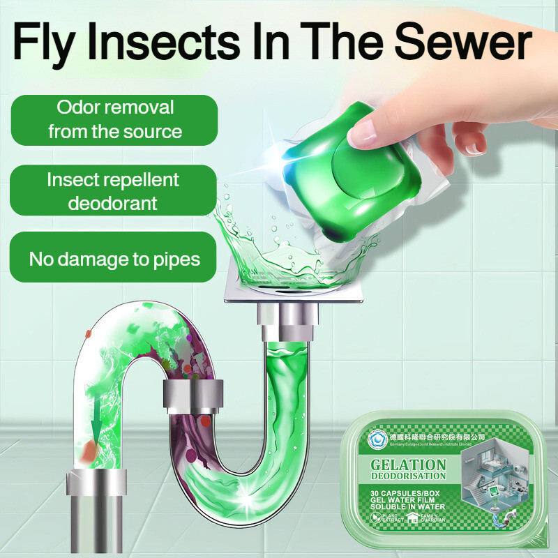 Original✅【Fast-Acting】Powerful Gel Beads Dissolve Pipe Deodorant Magic Weapon / Pipe Unclogger / Odor Eliminator Prevents Backflow / Sewer Unclog Beads / Eliminates Odors Clogged And Smelly Drains For Sinks / Toilets / Sewage Pipes管道疏通剂强力溶解凝胶珠