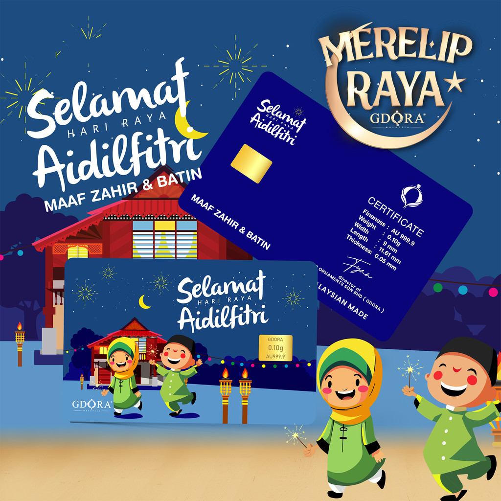 GDORA Gold Bar 0.10gram Selamat Hari Raya 999.9