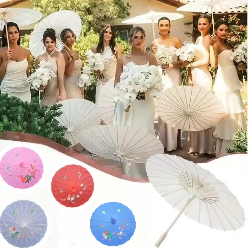 Vintage Chinese Oiled Paper Umbrella Costumes for Dance Wedding and Decoration in Various Colors and Sizes DIY Umbrella