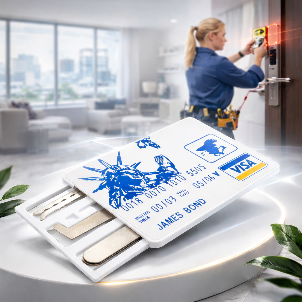 Professional Door Unlock Kit Credit Card Size Lock Pick LOCKMALL 5 Piece Tool