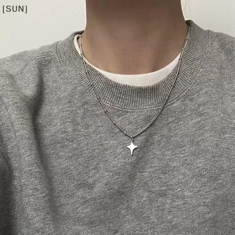 [SUN] Ins Style Simple Trendy Star Choker Nelace Pendant Ne Chain Sweater Chain For Women Men Fashion Party Jewelry Accessories null