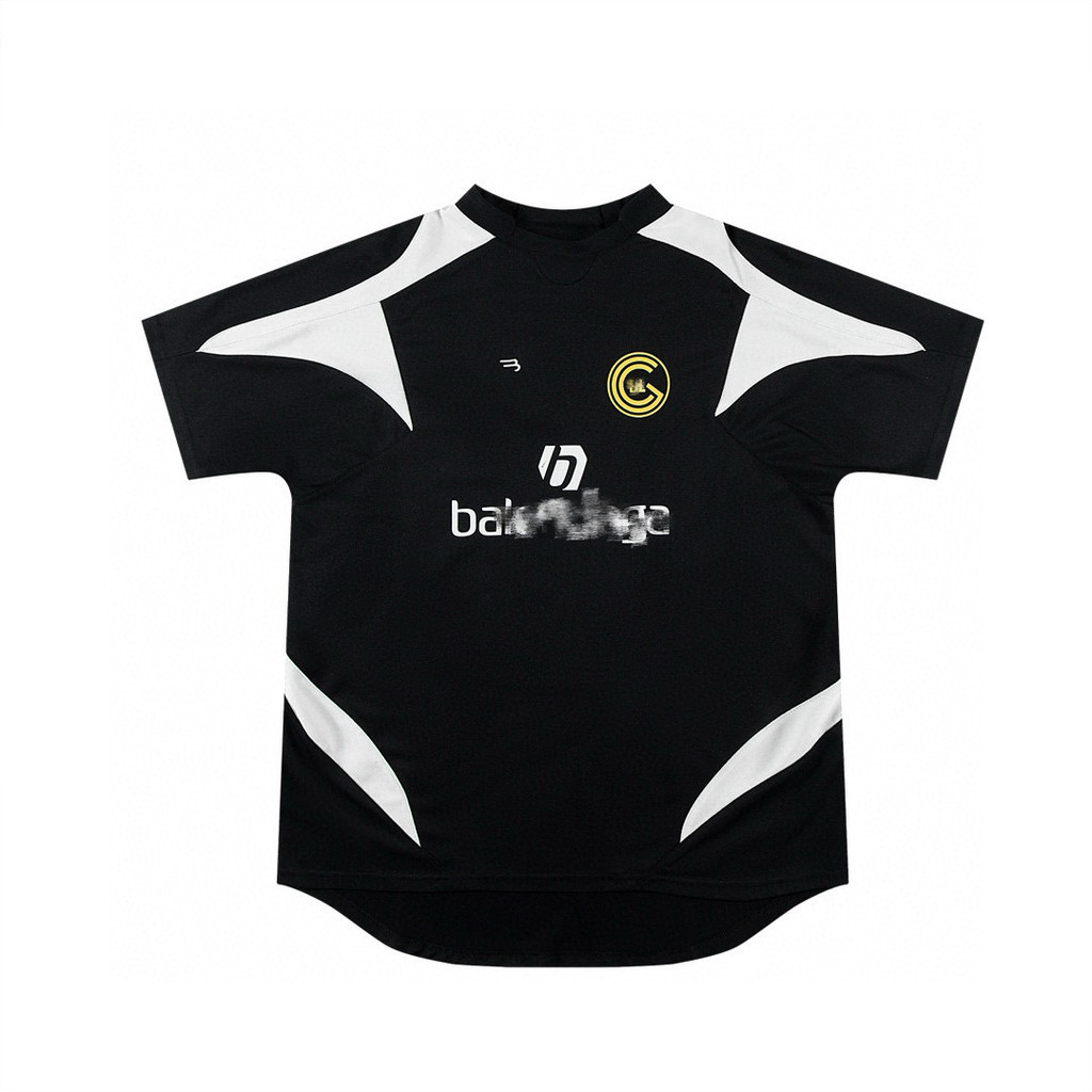 J7W9 BLCG24ss New Style Fashion All-Match Pure Cotton Loose Paris Jersey Men Women Short-Sleeved T-Shirt