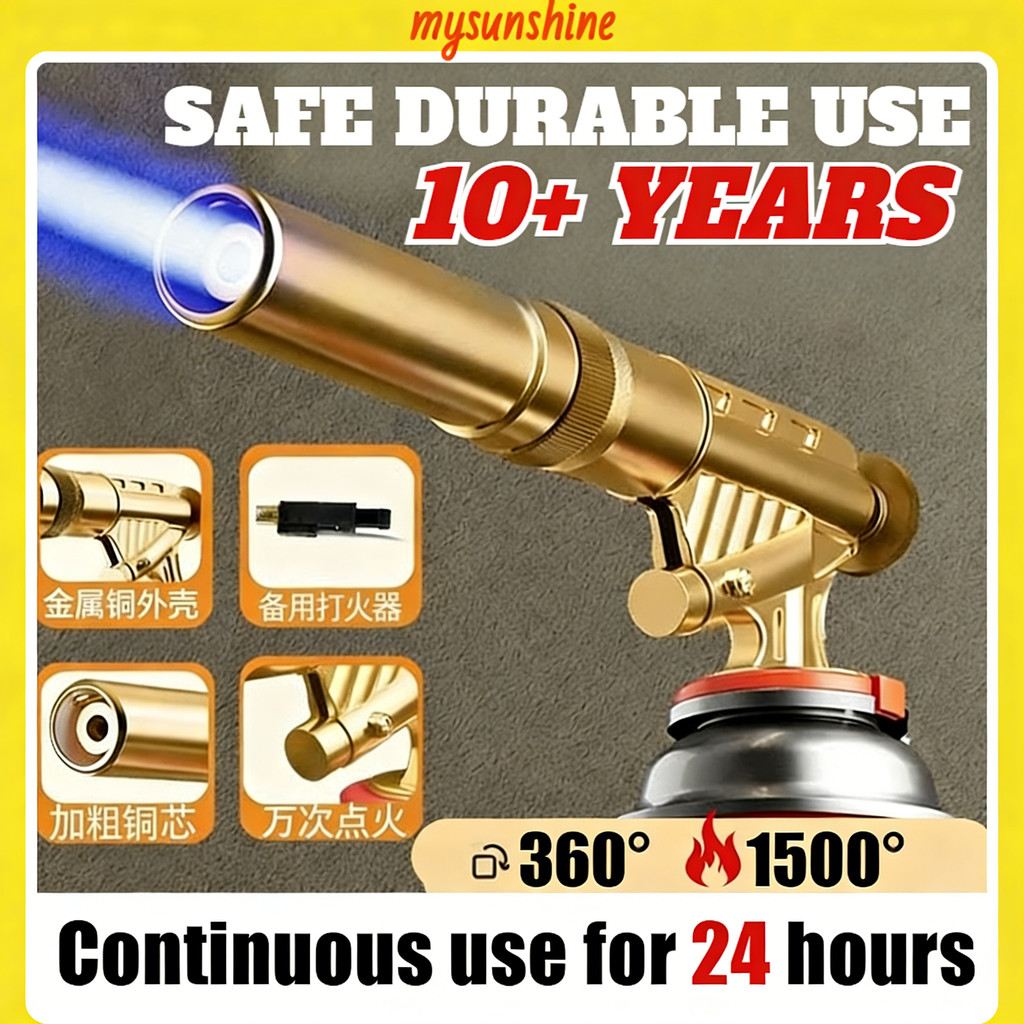 【Safe】1500 Welding Torch Portable Gas Burner Flame Gun High Temperature Copper Gas Torch Brazing Barbecue Kitchen Tool