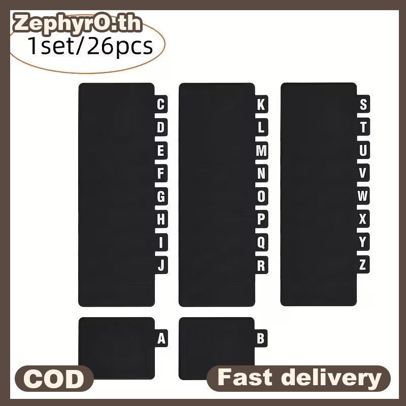 null 26pcs CD/DVD/Vinyl Record Organizer Dividers A-Z Alphabet File Storage Separator For Music Albums, Office, Home, Space-Saving null