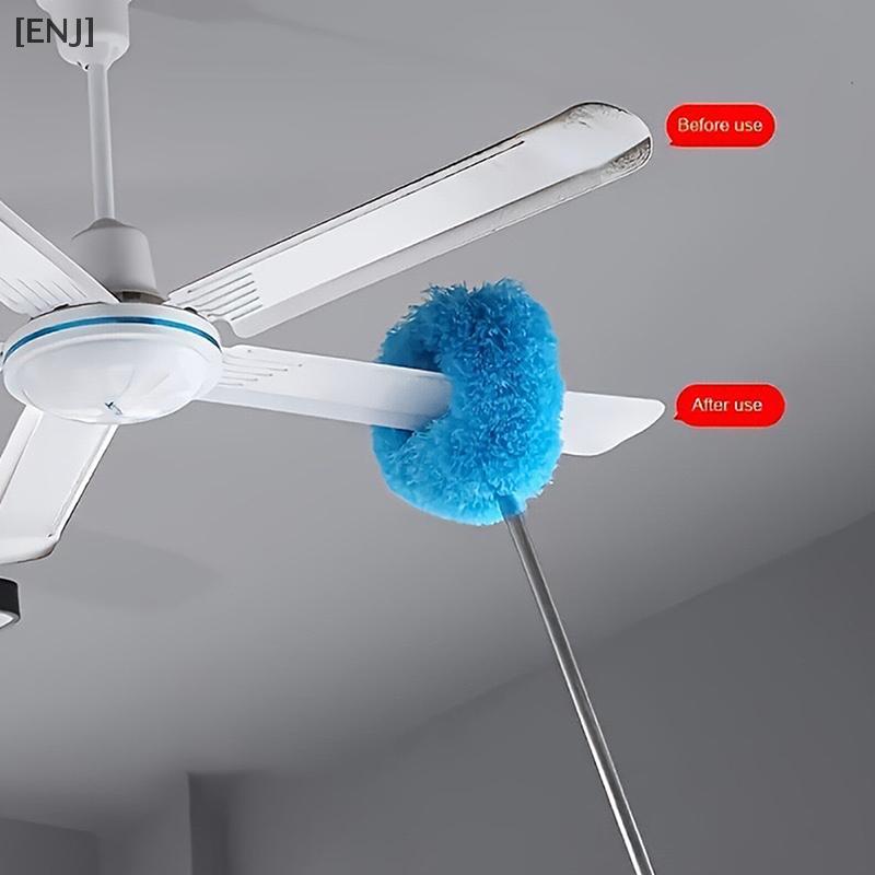 [ENJ] Microfiber Ceiling Fan Duster Extends Up To 80cm Long Handled Dust Loing Reusable Cleaner Brush For Home Effortless Cleaning null