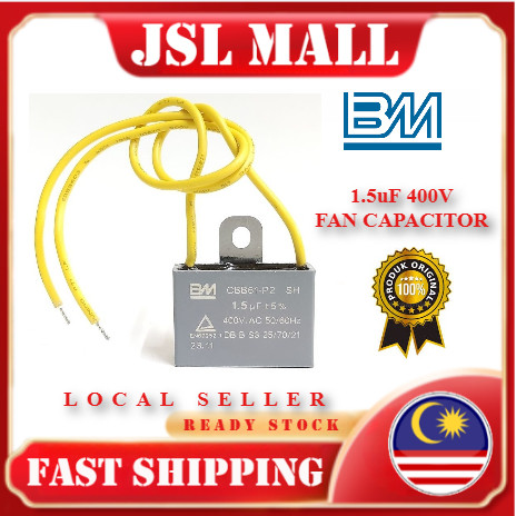 CBB61 (P2) *BM* 1.5UF 400VAC 2.0UF450VAC KIPAS KAPASITOR (for Kdk Toshiba Table Fan, Stand Fan, Wall Fan)