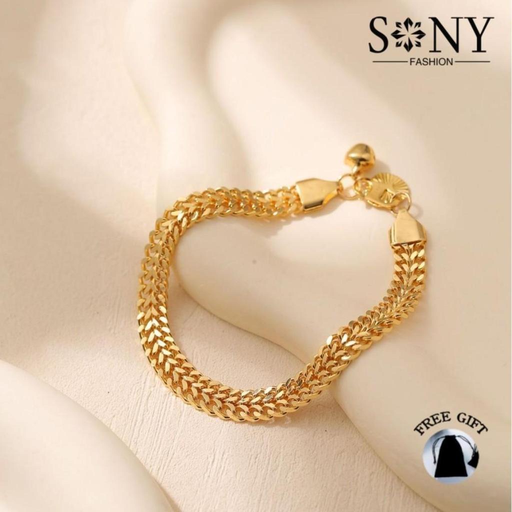 Gelang Keluli Titanium, SNY FESYEN, Popular, Cantik dan Unik, Gelang Bergaya dan Kompak, Hadiah Terbaik, Panjang 17.5cm, Tidak Boleh Disesuaikan, Disertakan dengan Beg Barang Kemas Percuma