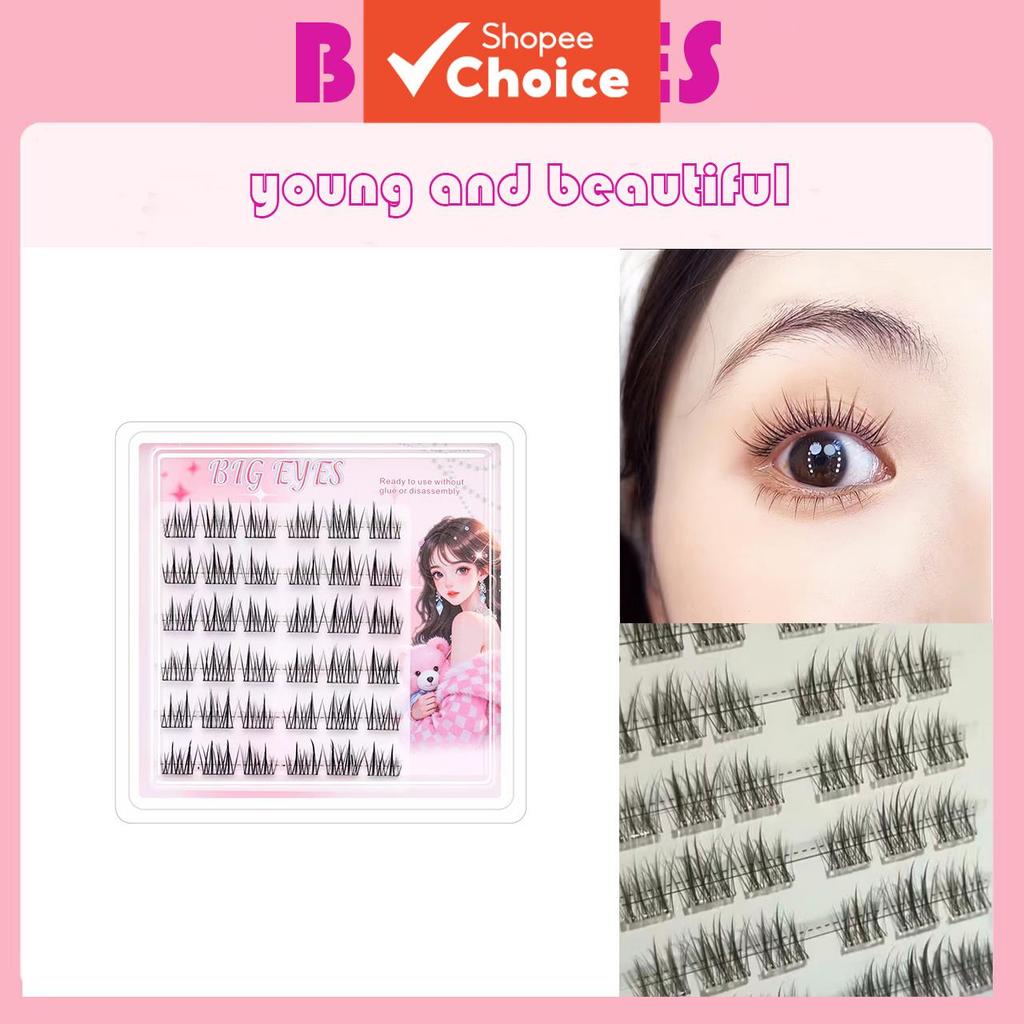 Free Glue Eyelash 100pcs Long Lash Waterproof Longlasting  Bulu Mata Palsu 100pcs Pelekat Percuma, Tahan Air, Tahan Lama