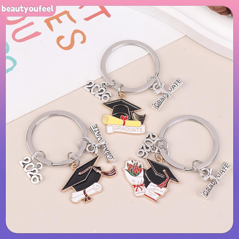 [Bety-t] 2026 Graduation Gown Cap KeyChain Ring Student Women Jewelry Personalized Accessories Fashion Pendant Gifts Forever