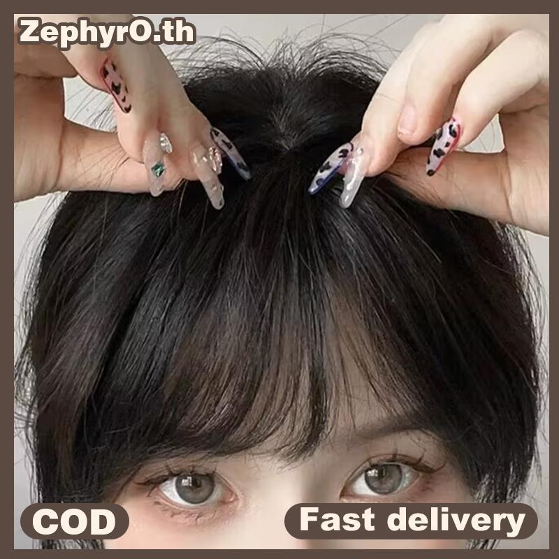 null Synthetic Slanted Air Bangs Hairpiece Mini Fake Bangs Natural Invisible Hairpiece Extension For Girls Styling Accessories null