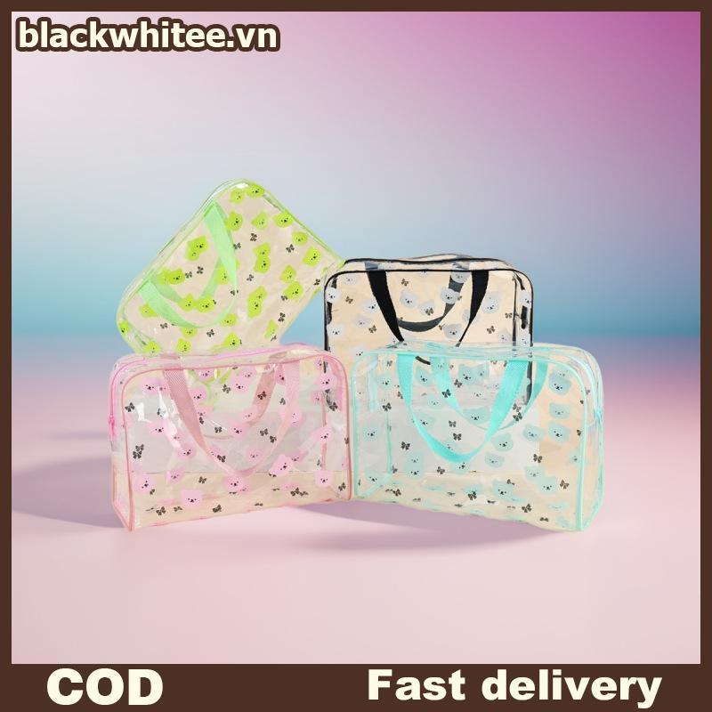 BWHTE 1Pcs Portable Cosmetic Organizer Large Capacity Transparent PVC Printed Toiletry Bag Travel Toiletry Make Up Bag .
