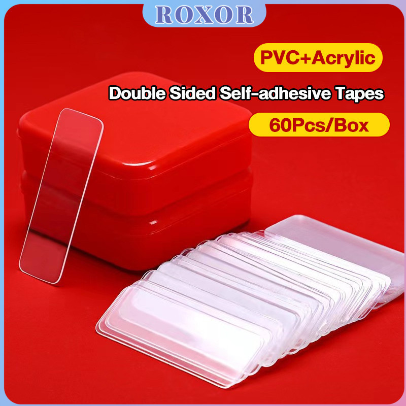 ROXOR Transparent Removable Double Sided Self-adhesive Tapes For Balloons 60Pcs